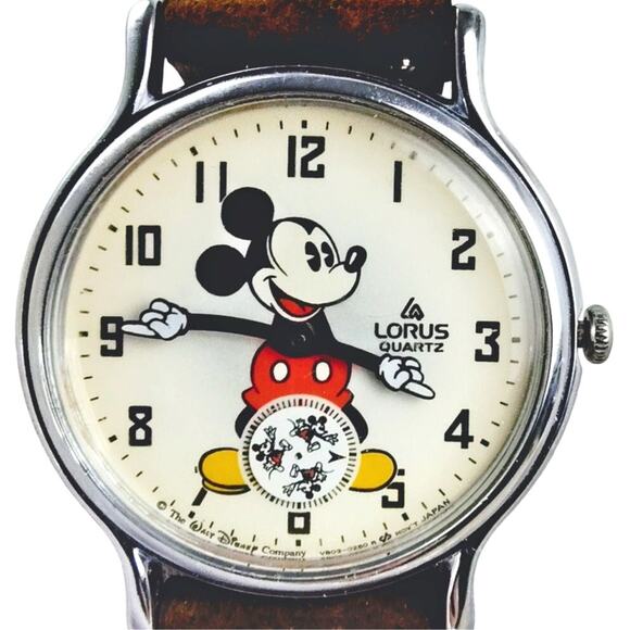Disney Lorus Mickey Mouse VTG Compass Watch RARE H2F